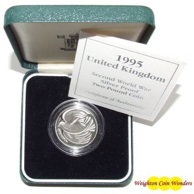 1995 Silver Proof £2 - Dove of Peace - Click Image to Close